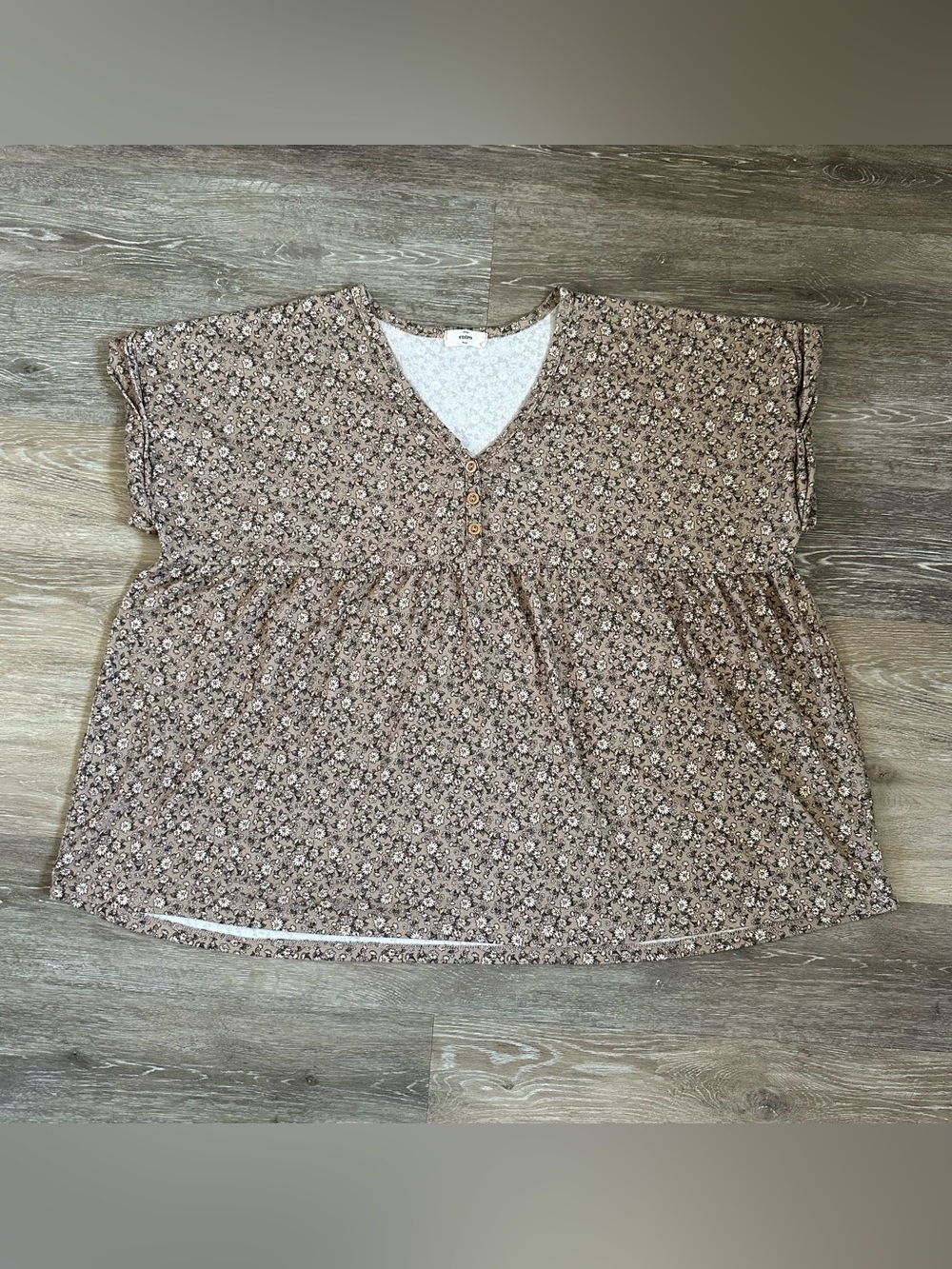 Entro over sized baggy v neck floral t shirt Sz XL